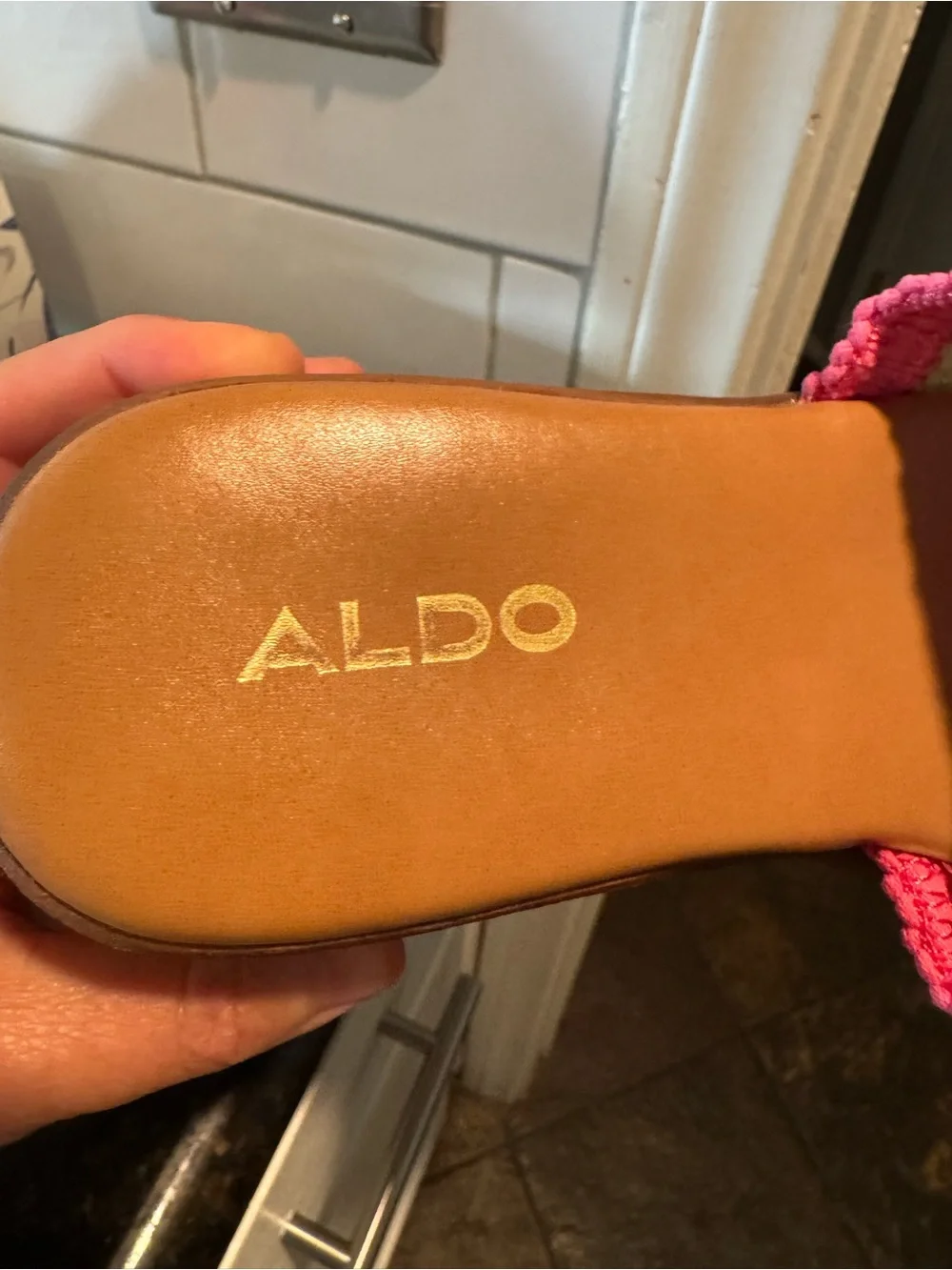 ALDO Crochet Striped Platform Slide Sandals Womens size 6 Rainbow